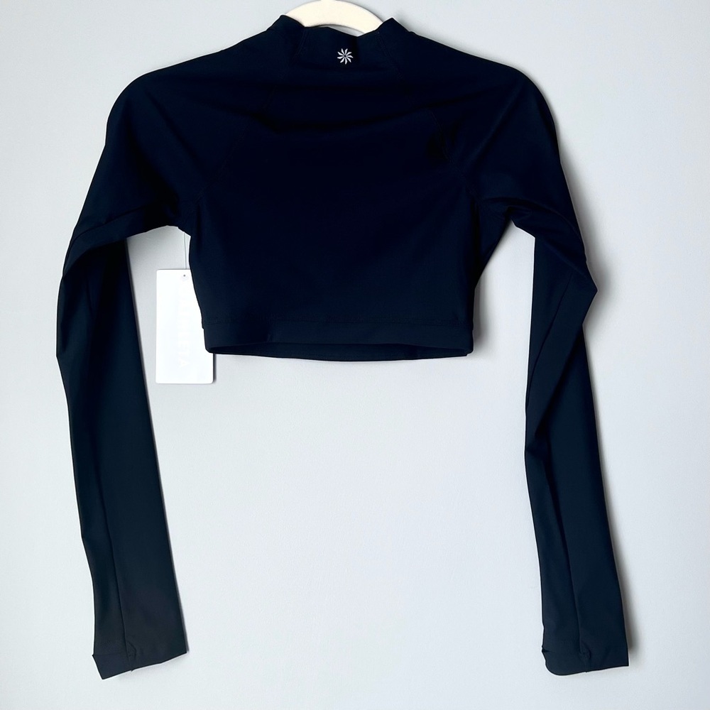 Athleta Crosstrain Ultra Crop Top | Long Sleeve | Black | XXS - Picture 4 of 7